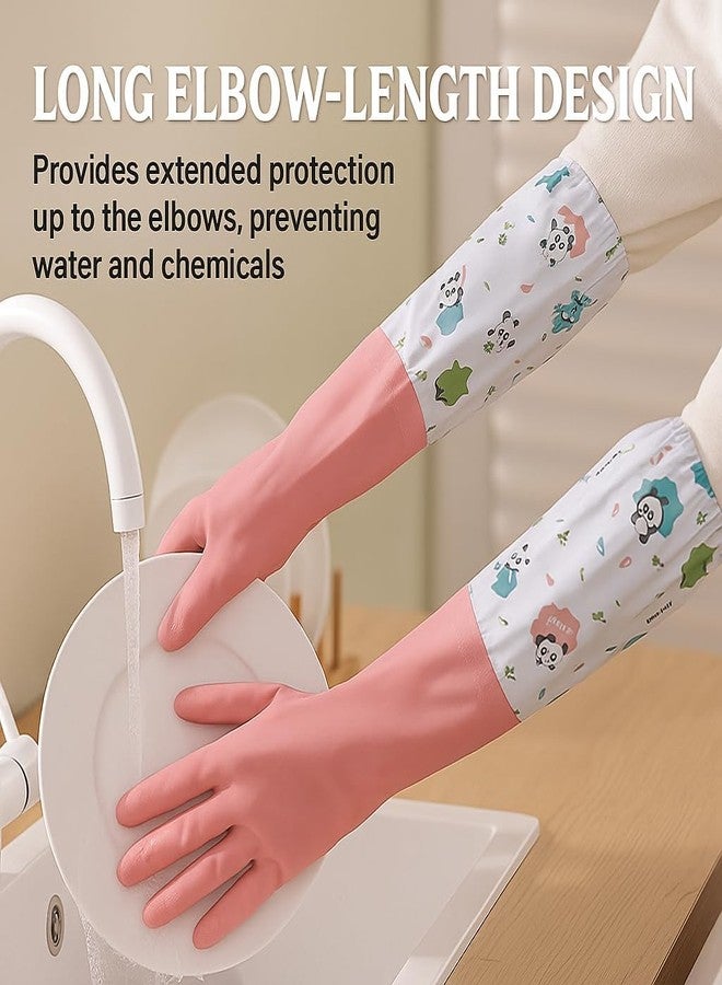 Episkey Reusable Heavy Duty Hand Gloves for Dishwashing, Gardening, Kitchen Cleaning Non-Slippery & Durable Long Elbow Length(Inner Cotton Lining for Comfort) (Long Gloves) (Multicolor) - Image 5